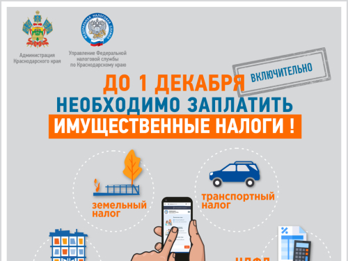 Уплатить имущественные налоги - не позднее 01.12.2026 г.